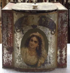 Mustard container, metal. Farmers’ Museum, Cooperstown, New York, F274.49.